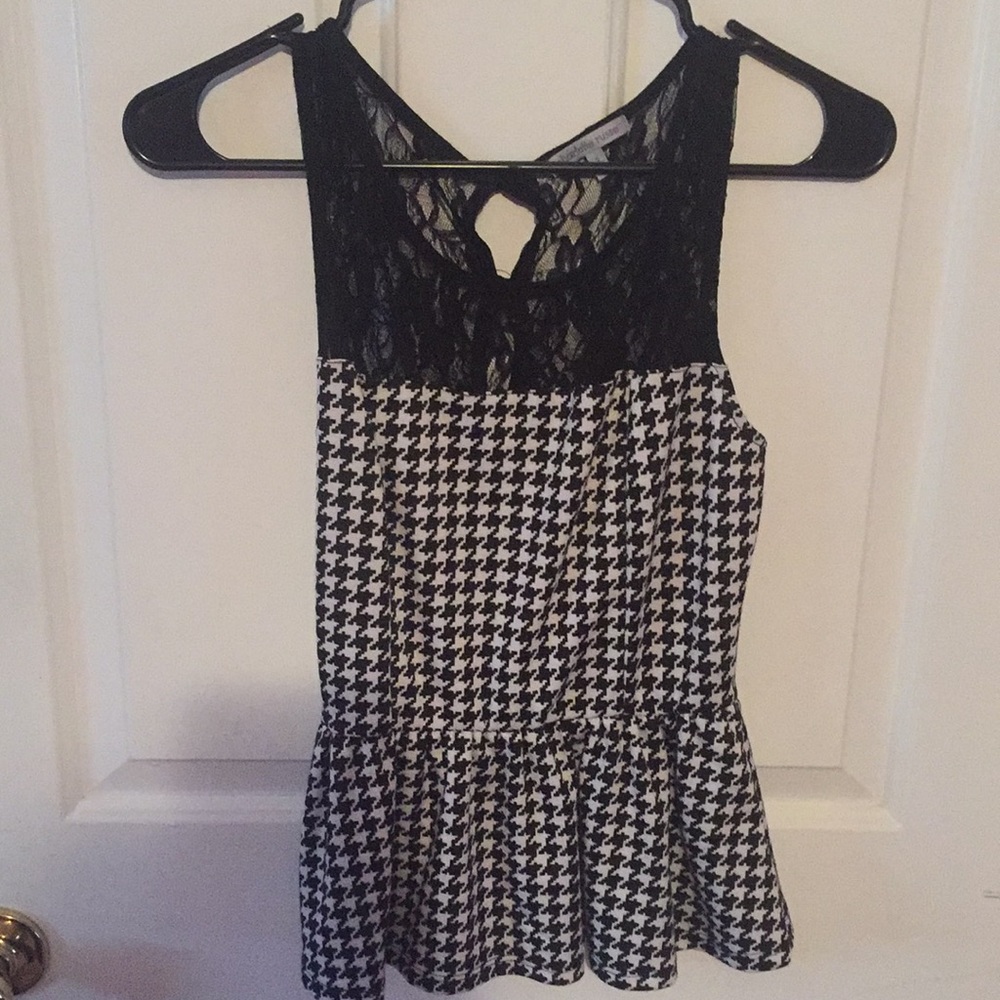 Black and white peplum top